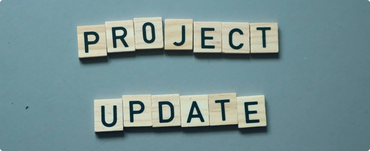 Project Update typing with wooden layers