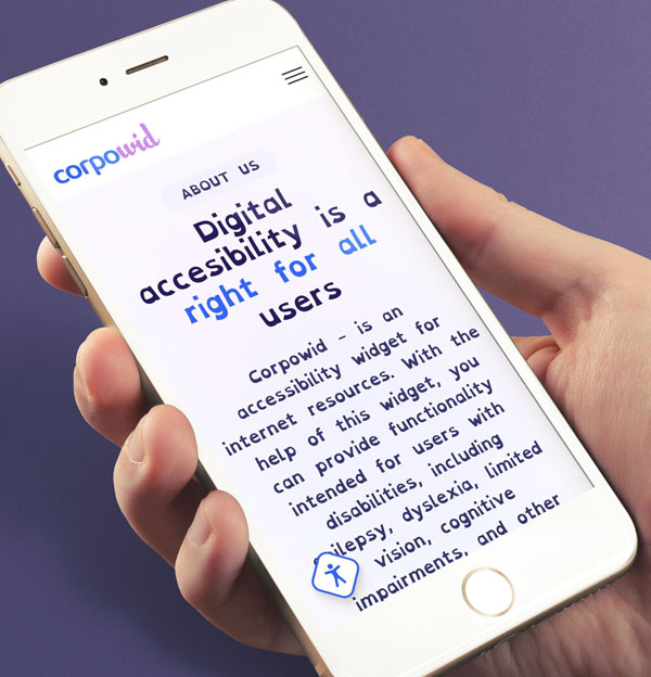 Phone screen with dyslexia friendly fonts